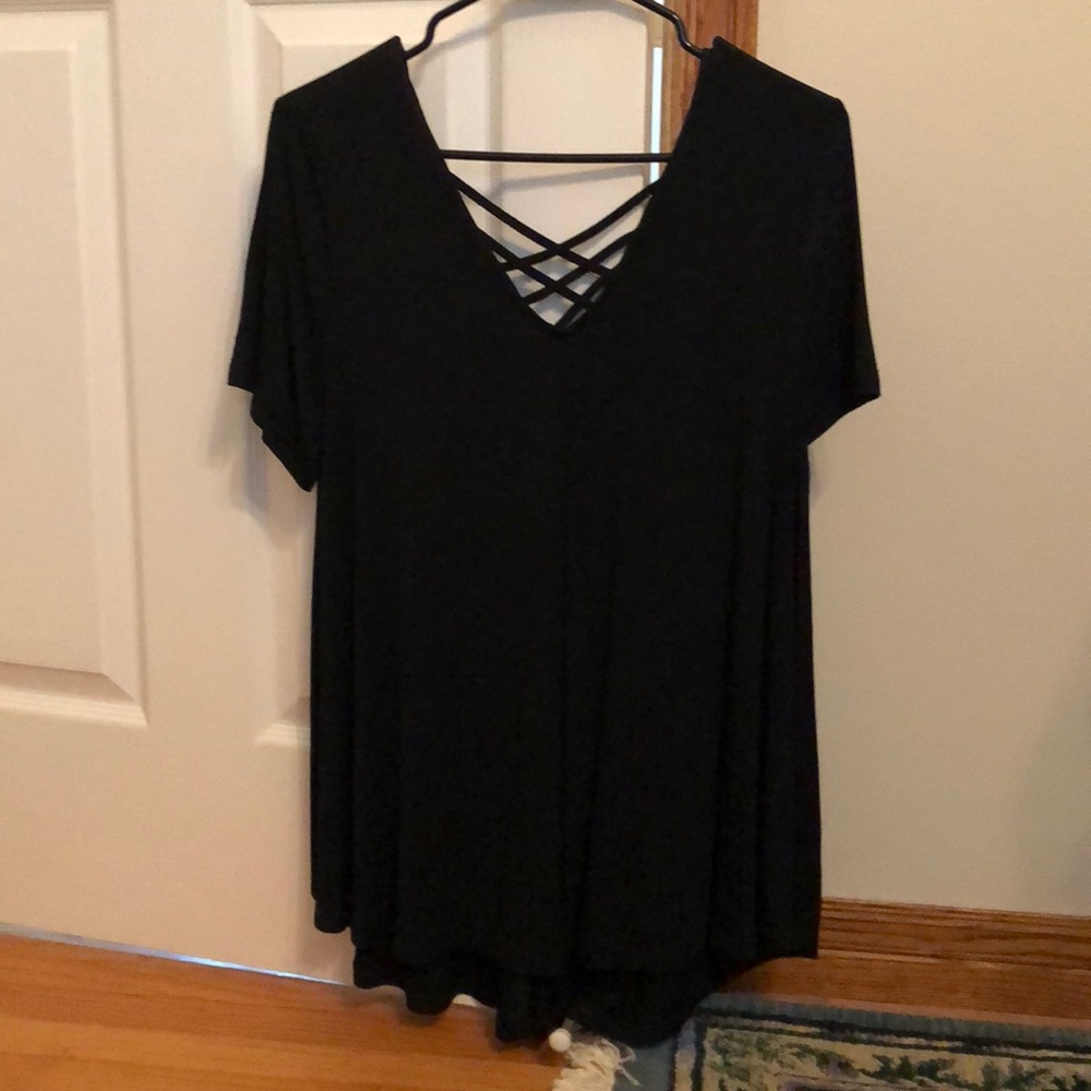 Black strappy T-shirt brand new with tags size m